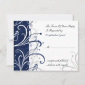 Navy Stijlvolle bruiloft RSVP (Voorkant)