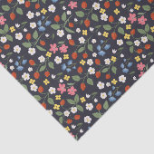 Navy Strawberry patroon Tissuepapier (Detail)