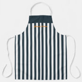 Navy Strepen | Het Moderne Herenmonogram Schort (Voorkant)