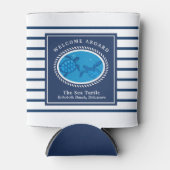 Navy Strepen Zee Schildpad Blikjeskoeler (Voorkant)
