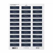 Navy String Lights Modern Return Address Label (Full Sheet)