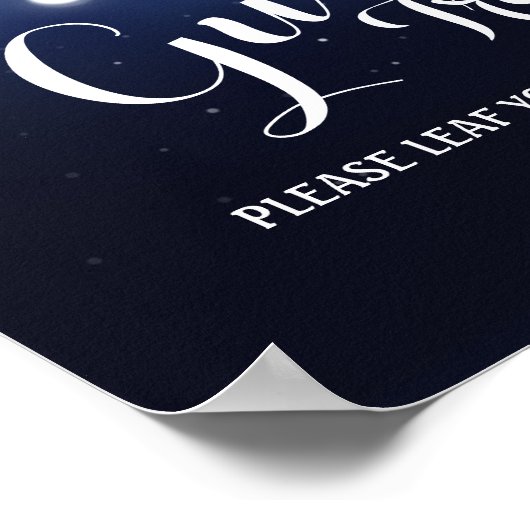 Navy String of light guestbook Tree SIGN Poster (Hoek)