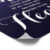 Navy String of light Memory candle-teken bruiloft  Poster (Hoek)