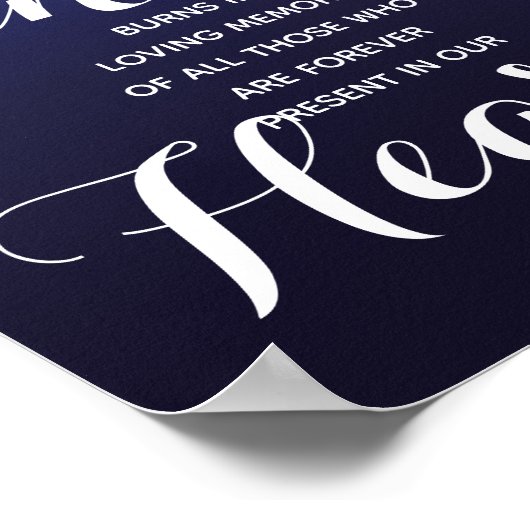 Navy String of light Memory candle-teken bruiloft  Poster (Hoek)