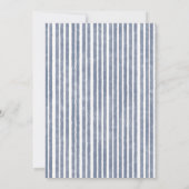 Navy Striped Santa Christmas Kaart (Achterkant)