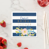 Navy Striped Vrijgezellenfeest Personalized Napkin Servetten (Insitu)