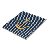 Navy Stripes Anchor Tegeltje (Zijkant)