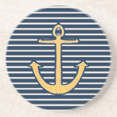 Navy Stripes Anchor Zandsteen Onderzetter (Voorkant)