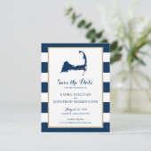 Navy Stripes Harwich Wequassett Cape Cod | Weddens Save The Date (Staand voorkant)