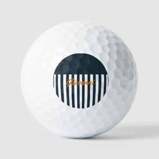 Navy Stripes | Het Monogram van de moderne man Golfballen (Voorkant)