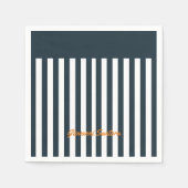 Navy Stripes | Het Monogram van de moderne man Servet (Voorkant)