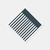 Navy Stripes | Het Monogram van de moderne man Servet (Hoek)
