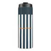 Navy Stripes | Het Monogram van de moderne man Thermosbeker (Voorkant)