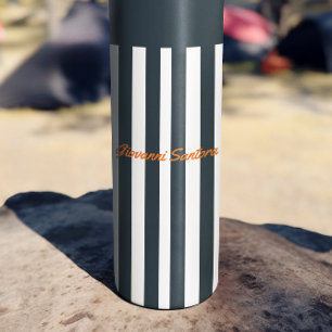 Navy Stripes Het Monogram van de moderne man Thermosbeker