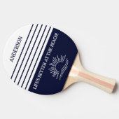 Navy Stripes Monogram Family Nautical Tafeltennisbatje (Zijkant)