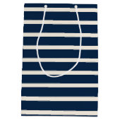 Navy Stripes Nautical Anker Medium Cadeauzakje (Achterkant)