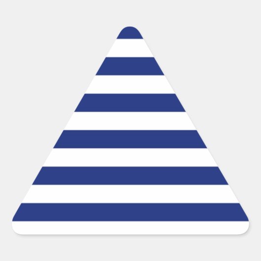 Navy Stripes Nautical Decor Driehoek Sticker (Voorkant)