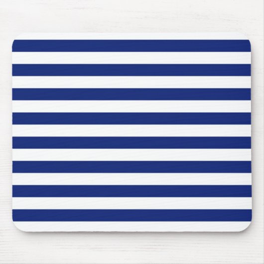 Navy Stripes Nautical Pattern Muismat (Voorkant)