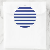 Navy Stripes Nautical Pattern Ronde Sticker (Tas)