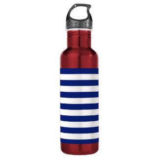 Navy Stripes Nautical Pattern Waterfles