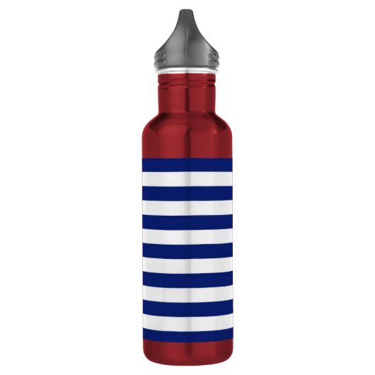 Navy Stripes Nautical Pattern Waterfles (Links)