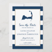 Navy Stripes Orleans Cape Cod Save the Date (Voorkant)