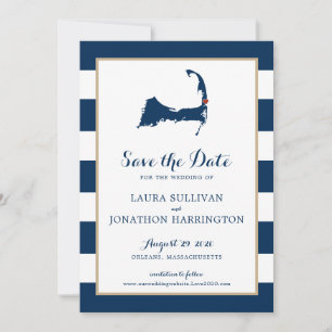 Navy Stripes Orleans Cape Cod Save the Date