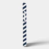 Navy Stripes Patroon Monogram iPad Mini Case (Achterkant / Links)