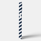 Navy Stripes Patroon Monogram iPad Mini Case (Achterkant / Rechts)