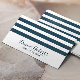 Navy Stripes Professional Typography Nautical Contactkaartje