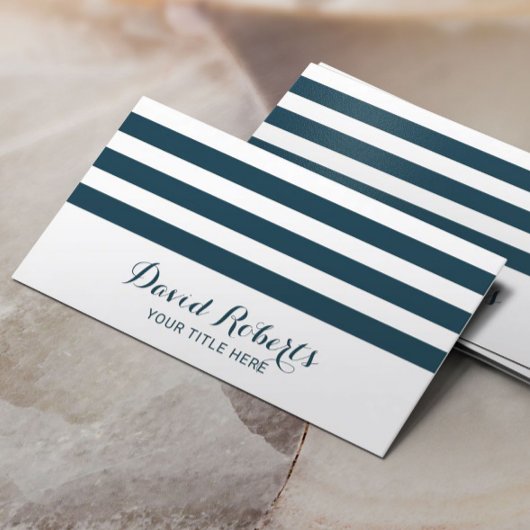 Navy Stripes Professionele Typografie Nautisch Contactkaartje