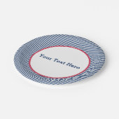 Navy Stripes, Rode Rand, Amerikaans, Patriottisch Papieren Bordje (Gekanteld)