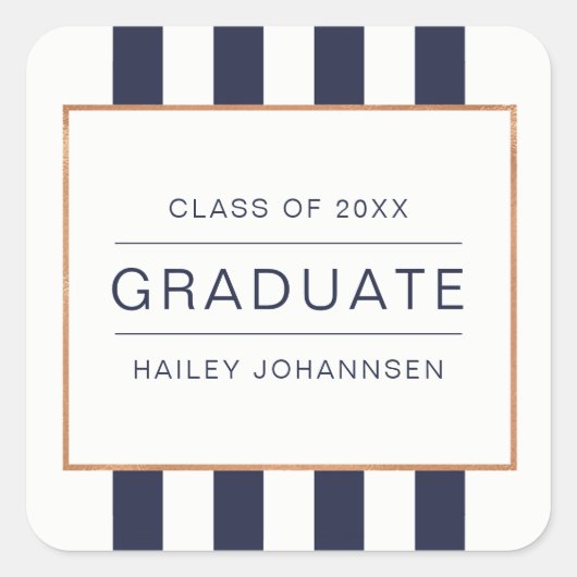 Navy Stripes - Stickers van gepersonaliseerd Afstu (Voorkant)