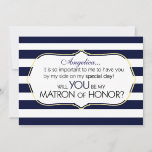 Navy Stripes zal je mijn matron zijn. Kaart