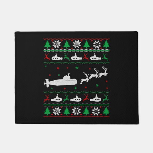 Navy Submarine Onderzeeër Lelijke Kersttrui Deurmat (Voorkant)