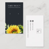 NAVY SUNFLOWER HERFST AUTUMN STUD EARRING DISPLAY VISITEKAARTJE (Voorkant / Achterkant)