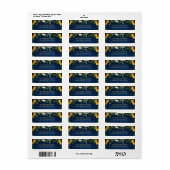 Navy Sunflower Wedding Return Address Label (Full Sheet)