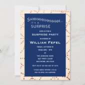 Navy Surprise Birthday Custom Age Invitation Kaart (Voorkant)