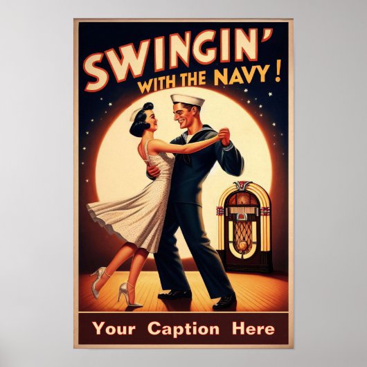 Navy Swing Dance Night Delight Poster (Voorkant)