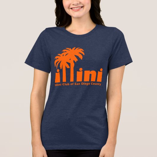 Navy T-shirt met San Diego Illini Logo (Voorkant)
