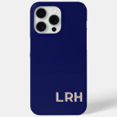 Navy Tan Minimalist Monogram iPhone Case (Achterkant)