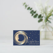 Navy Tarot Reader Sterren Maan Zon Celestial Visitekaartje (Staand voorkant)