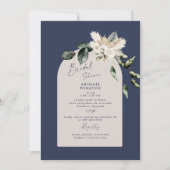Navy & Taupe Pampas Boho Bridal Shower Kaart (Voorkant)