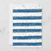 Navy Tea Party Dinosaur 3rd Birthday Invitation Kaart (Achterkant)