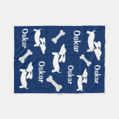 Navy Teckel Wiener Hondendeken Fleece Deken (Voorkant (Horizontaal))