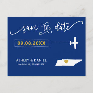 Navy Tennessee Wedding Enregistrer la carte postal