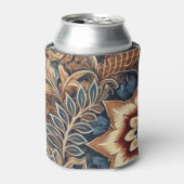 Navy Terracotta Boho Batik Floral Waterverf Blikjeskoeler (Blikje Voorkant)