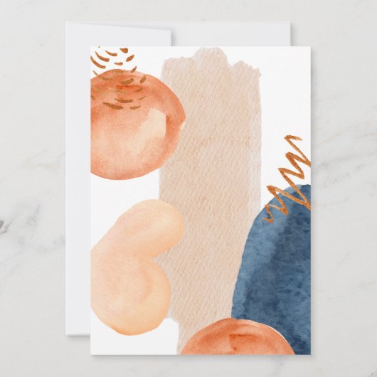 Navy Terracotta Boho Invitation Kaart (Achterkant)