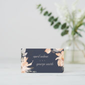 NAVY TERRACOTTA BROWN BOHO FLORAL WEBSITE VISITEKAARTJE (Staand voorkant)