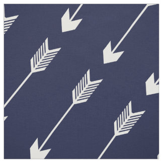 Navy Tribal Arrows Pattern Stof